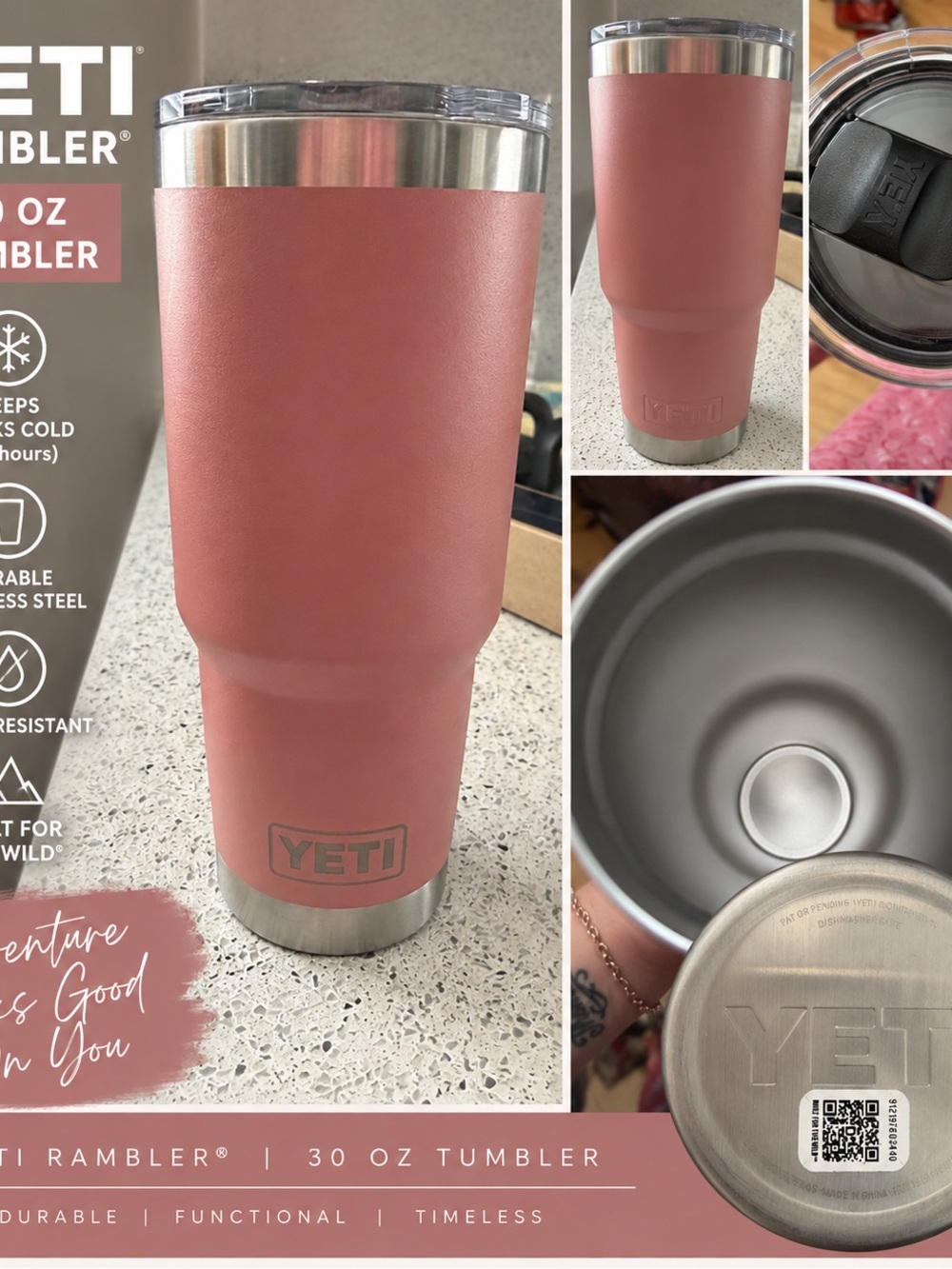 Yeti 30oz In Sandstone Pink limited release.